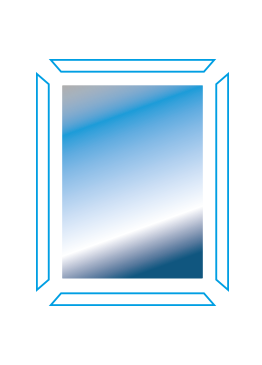 Grafik Fenster mit abgelösten Glashalteleisten für die Folierung bis zum Glasrand